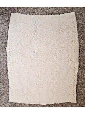 Talbots NWT Elegant Lace Skirt ivory beige size 4 Feminine Elegant COTTON